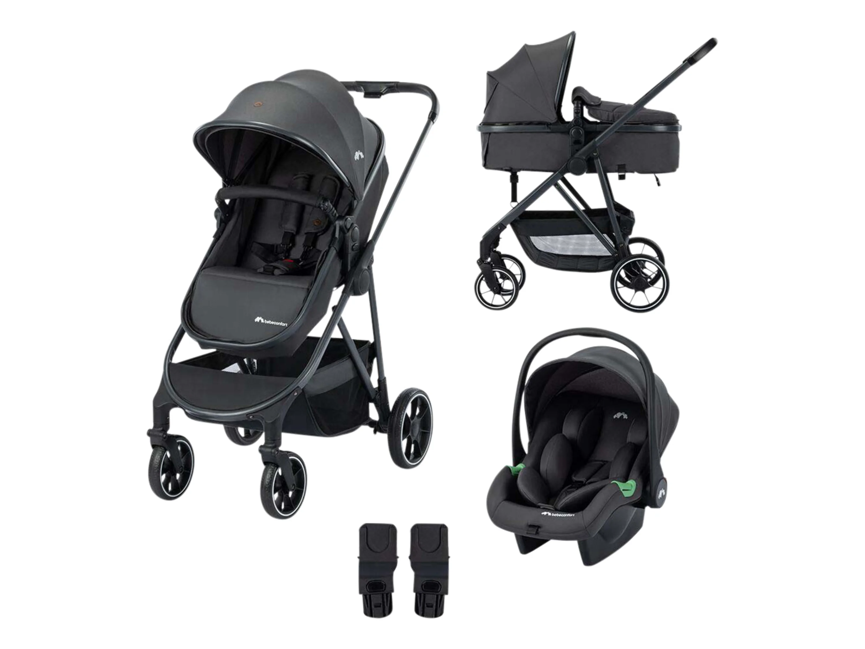 Bebeconfort Kinder-Buggy Brume TRIO, inkl. Babyschale, Regenschutz, Winddecke und Kindersitz-Adapter – Bild 2 von 4