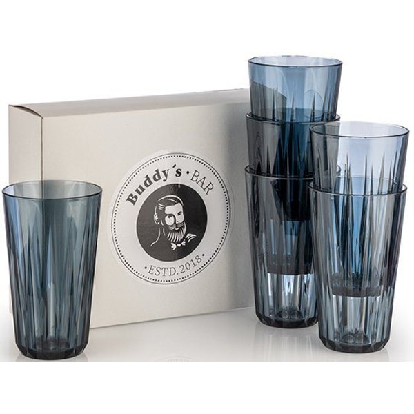 Buddy's Becher Buddy´s Bar, 6-tlg., Kunststoff, 6er Set, Tritan Kunststoff, Kristallglas-Optik, wiederverwendbar