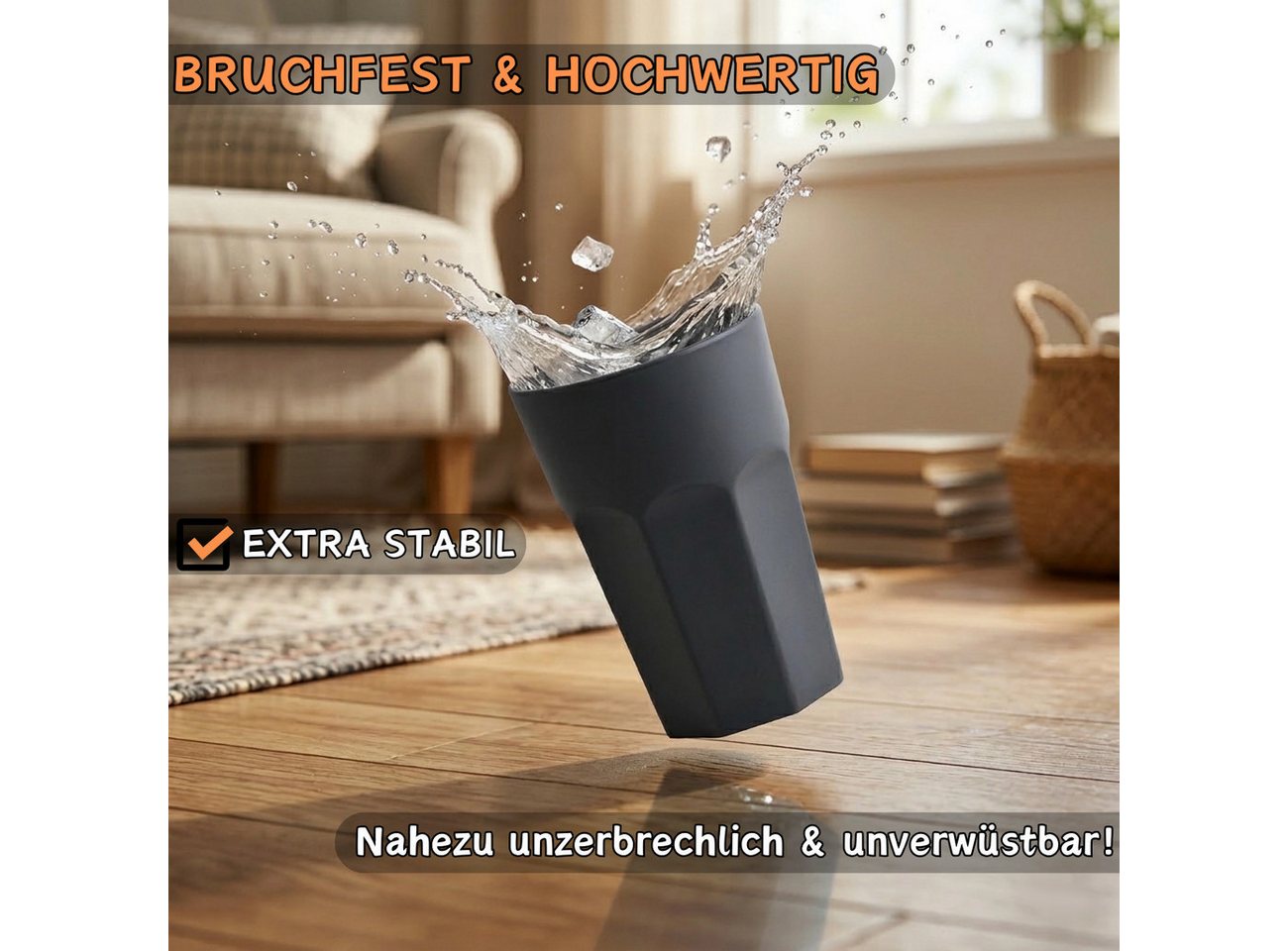 Engelland Becher ENGELLAND 6 x Kunststoffbecher 0,25 Flieder, 6-tlg., Kunststoff, spülmaschinengeeignet, bruchfest, wiederverwendbar, 250 ml, 0,25 Liter – Bild 5 von 5
