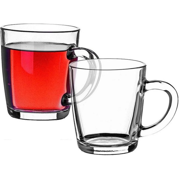 Pasabahce Becher Pasabahce Basic Henkeltasse 350 ml 2er Set, Glas