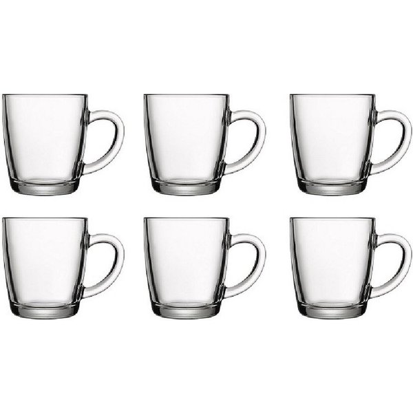 Pasabahce Becher Pasabahce Basic Henkeltasse 350 ml 6er Set, Glas