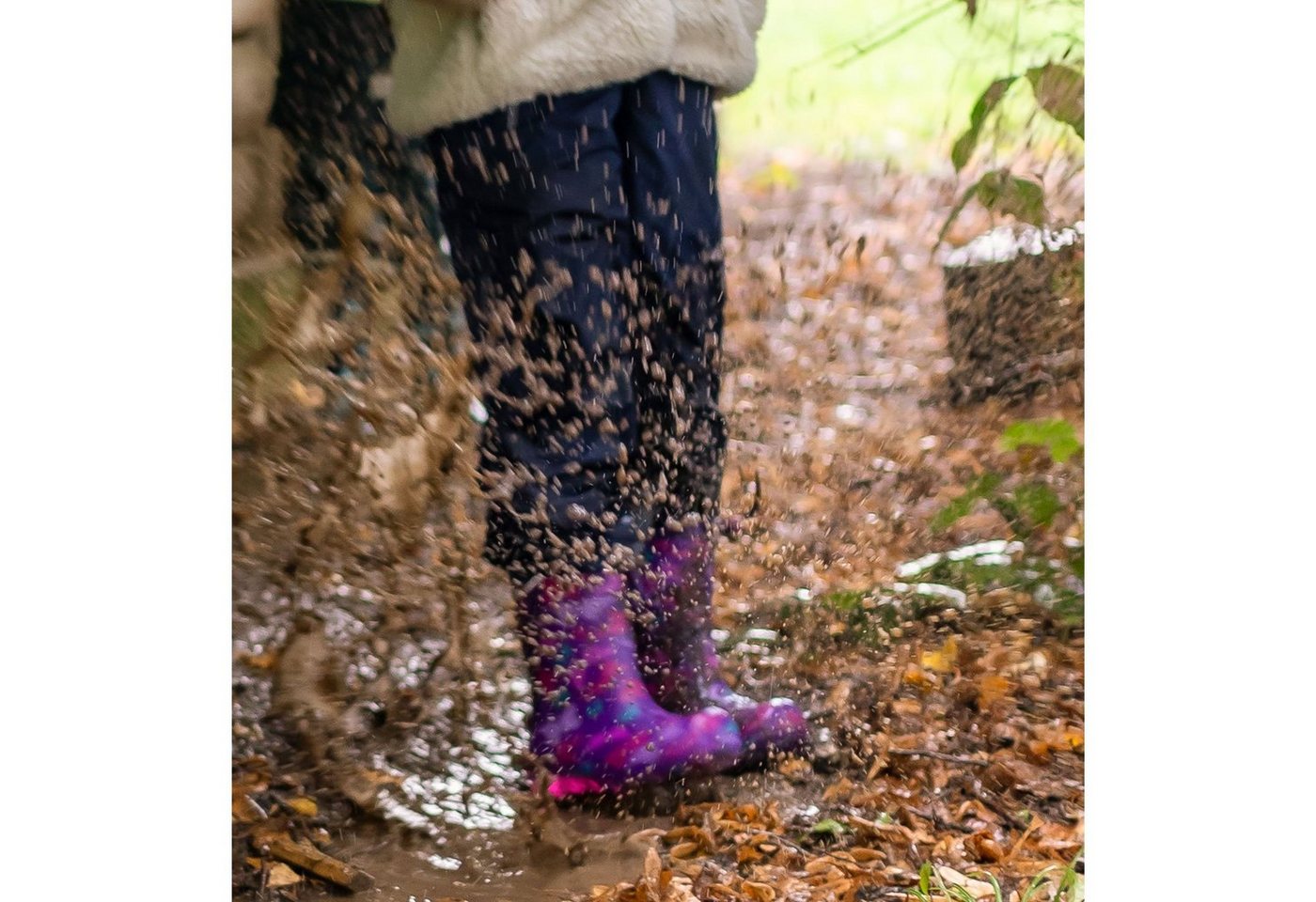 Beck Blinkender Regenstiefel Butterfly mit Warmfutter Gummistiefel (für warme Füße bei Nässe und Kälte) wasserdicht, sehr kuscheliges Warmfutter – Bild 2 von 5
