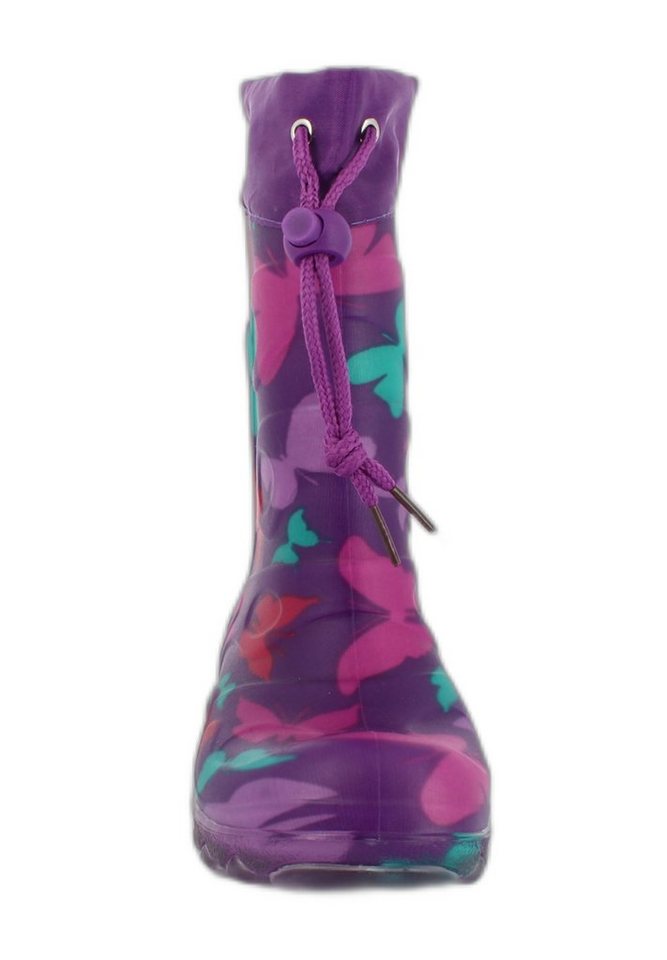 Beck Blinkender Regenstiefel Butterfly mit Warmfutter Gummistiefel (für warme Füße bei Nässe und Kälte) wasserdicht, sehr kuscheliges Warmfutter – Bild 4 von 5