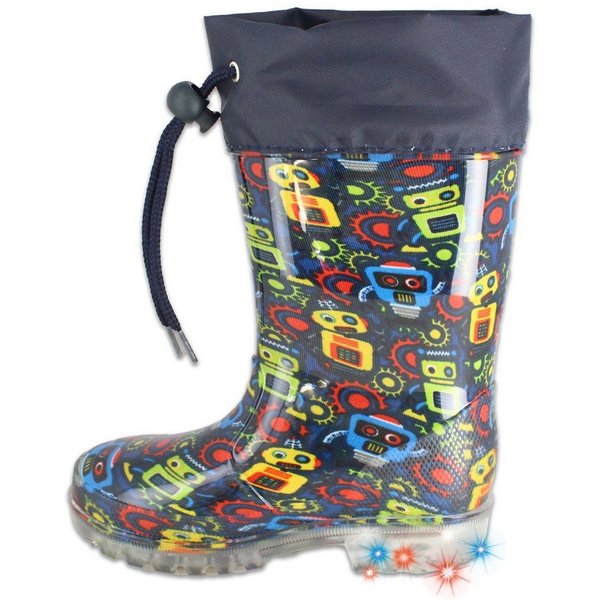 Beck Blinking Robots Gummistiefel wasserdicht, schmale Passform