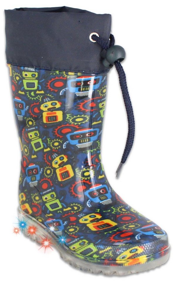 Beck Blinking Robots Gummistiefel wasserdicht, schmale Passform – Bild 2 von 5