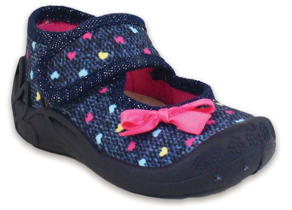 Beck Kleinkind Hausschuh Little Loop Hausschuh (Leder-Decksohle, atmungsaktive Materialien) flexible rutschfeste Laufsohle, verstellbarer Klettverschluss – Bild 3 von 5