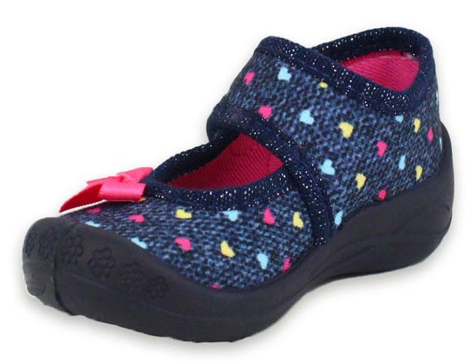 Beck Kleinkind Hausschuh Little Loop Hausschuh (Leder-Decksohle, atmungsaktive Materialien) flexible rutschfeste Laufsohle, verstellbarer Klettverschluss – Bild 4 von 5