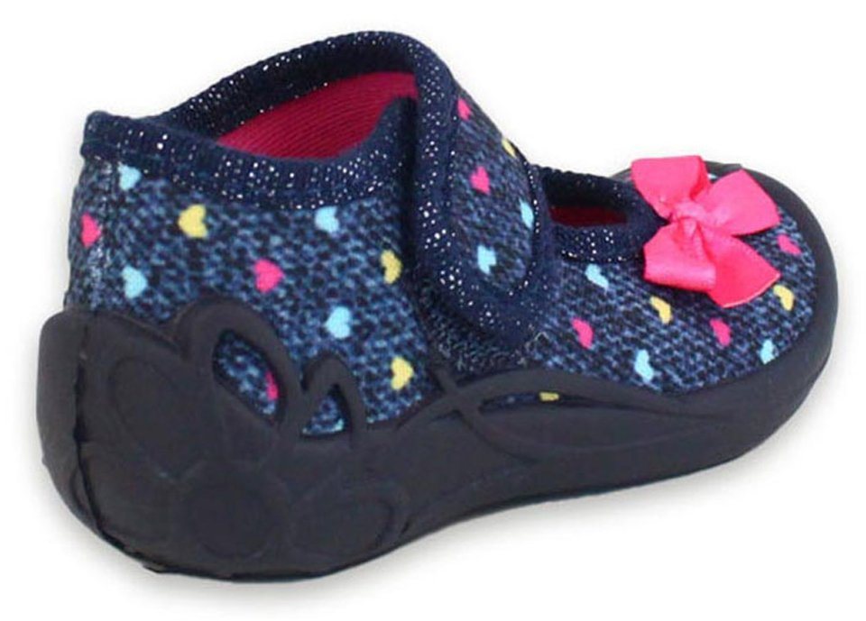 Beck Kleinkind Hausschuh Little Loop Hausschuh (Leder-Decksohle, atmungsaktive Materialien) flexible rutschfeste Laufsohle, verstellbarer Klettverschluss – Bild 5 von 5