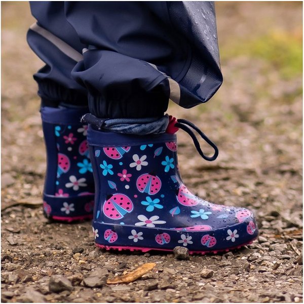 Beck Kleinkinder Gummistiefel Glückskäfer mit Warmfutter Gummistiefel (perfekt für kleinere Kinder) Wasserdicht, Aus Naturkautschuk mit sehr flexibler Laufsohle