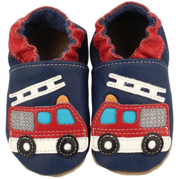 Beck Krabbelschuh Feuerwehr Krabbelschuh (weiche, leichte, flexible Lauflernschuhe, für die allerersten Schritte im Leben) chromfrei gegerbtes Leder, seitliche 