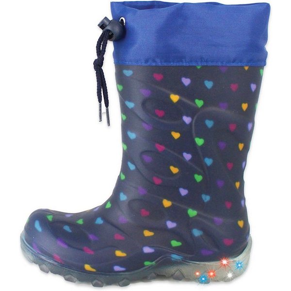Beck Regenstiefel Blinking Hearts mit Warmfutter Gummistiefel (für Mädchen, kuscheliges Warmfutter, für warme Füße bei Nässe und Kälte) wasserdicht, Blinksohlen