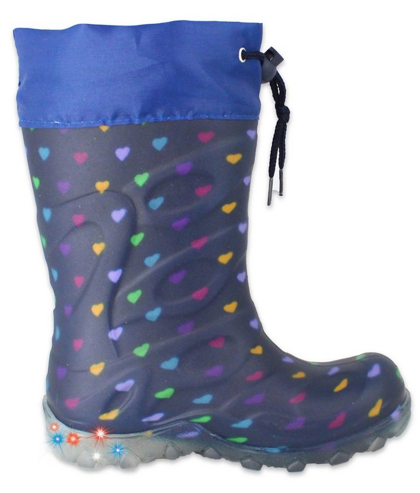 Beck Regenstiefel Blinking Hearts mit Warmfutter Gummistiefel (für Mädchen, kuscheliges Warmfutter, für warme Füße bei Nässe und Kälte) wasserdicht, Blinksohlen – Bild 3 von 5