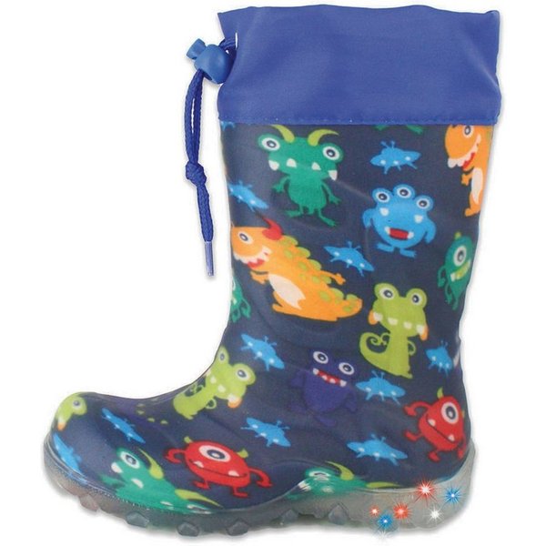 Beck Regenstiefel Blinking Monsters mit Warmfutter Gummistiefel (für Jungen, für warme Füße bei Nässe und Kälte) wasserdicht, sehr kuscheliges Warmfutter