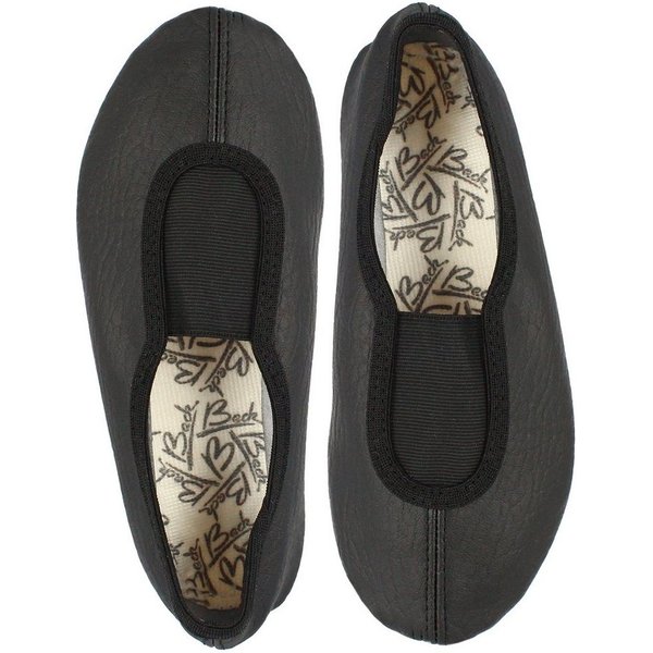 Beck Schläppchen aus Kunstleder mit Ristgummi, Gummisohle Gymnastikschuh (sehr robuste Materialien, für Sport, Kita oder als Hausschuhe geeignet) rutschfeste La