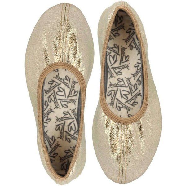 Beck Schläppchen Basic Glitzer Gymnastikschuh (bis Gr. 42 erhältlich, für Sport und Zuhause) mit rutschfester Gummi-Laufsohle