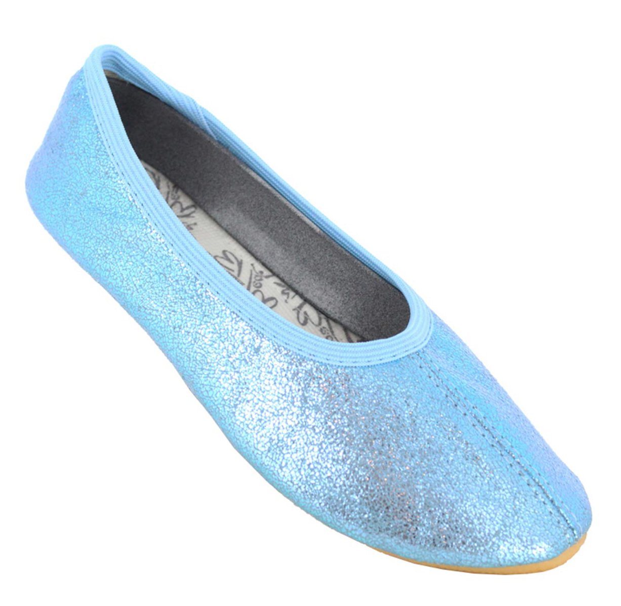 Beck Schläppchen Basic Glitzer Gymnastikschuh (bis Gr. 42 erhältlich, für Sport und Zuhause) mit rutschfester Gummi-Laufsohle – Bild 2 von 5