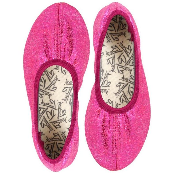Beck Schläppchen Basic Glitzer Gymnastikschuh (bis Gr. 42 erhältlich, für Sport und Zuhause) mit rutschfester Gummi-Laufsohle