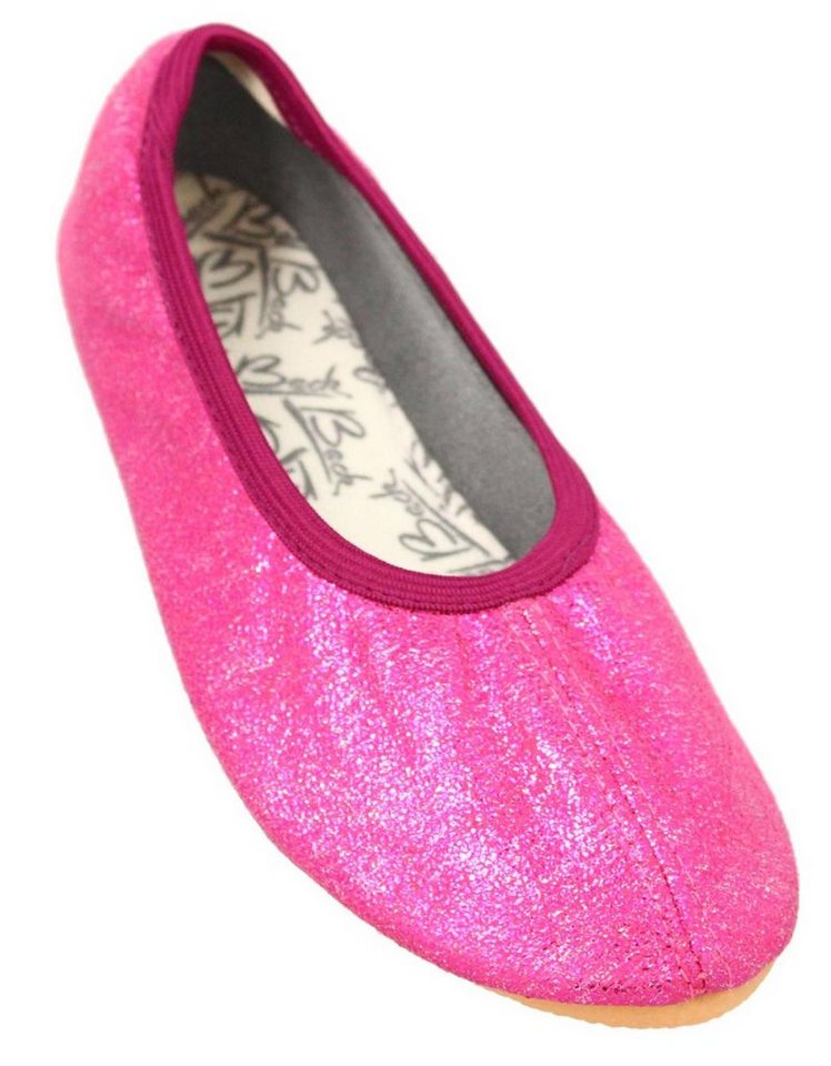 Beck Schläppchen Basic Glitzer Gymnastikschuh (bis Gr. 42 erhältlich, für Sport und Zuhause) mit rutschfester Gummi-Laufsohle – Bild 2 von 5