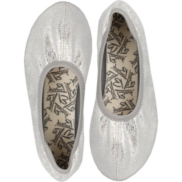 Beck Schläppchen Basic Glitzer Gymnastikschuh (bis Gr. 42 erhältlich, für Sport und Zuhause) mit rutschfester Gummi-Laufsohle