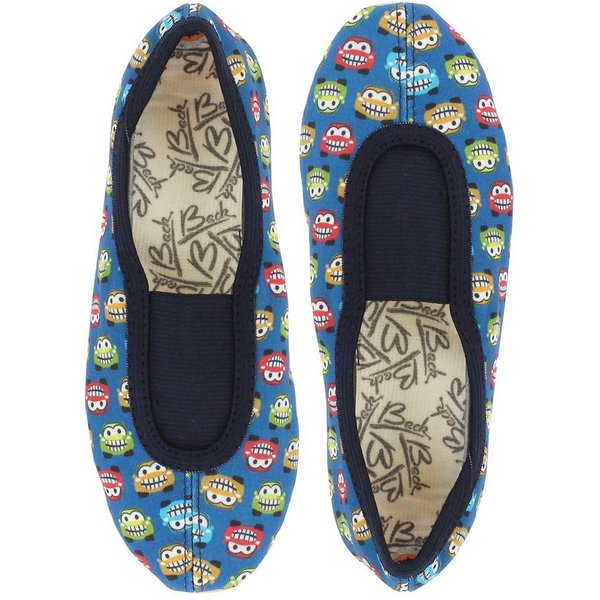 Beck Schläppchen Buzzer mit Ristgummi Gymnastikschuh (Barfußschuhe, für schmale Füße und kleine Kinder besonders geeignet, ab Gr. 18/19 verfügbar) atmungsaktive