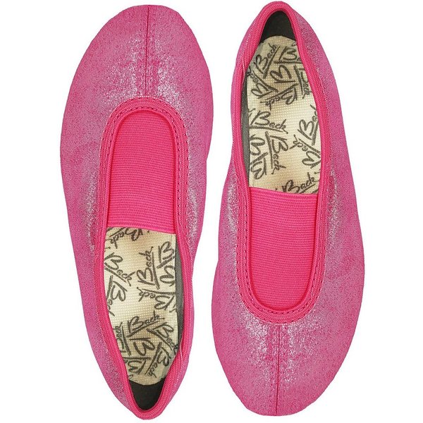Beck Schläppchen Chic mit Ristgummi, Glanzsatin Gymnastikschuh Mit Ristgummi
