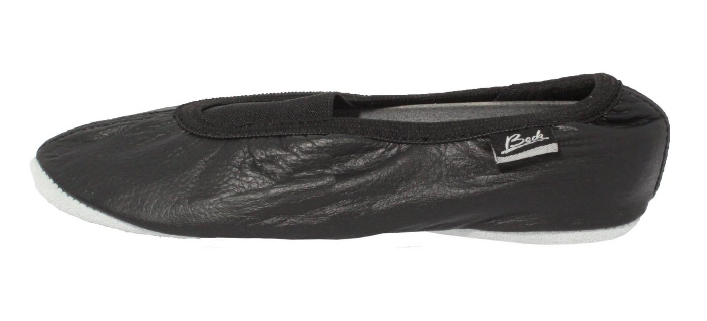 Beck Schläppchen Echt-Leder mit Gummi / Leder-Sohle Gymnastikschuh Zum Schlupfen, Mit Ristgummi für perfekten Halt – Bild 5 von 5