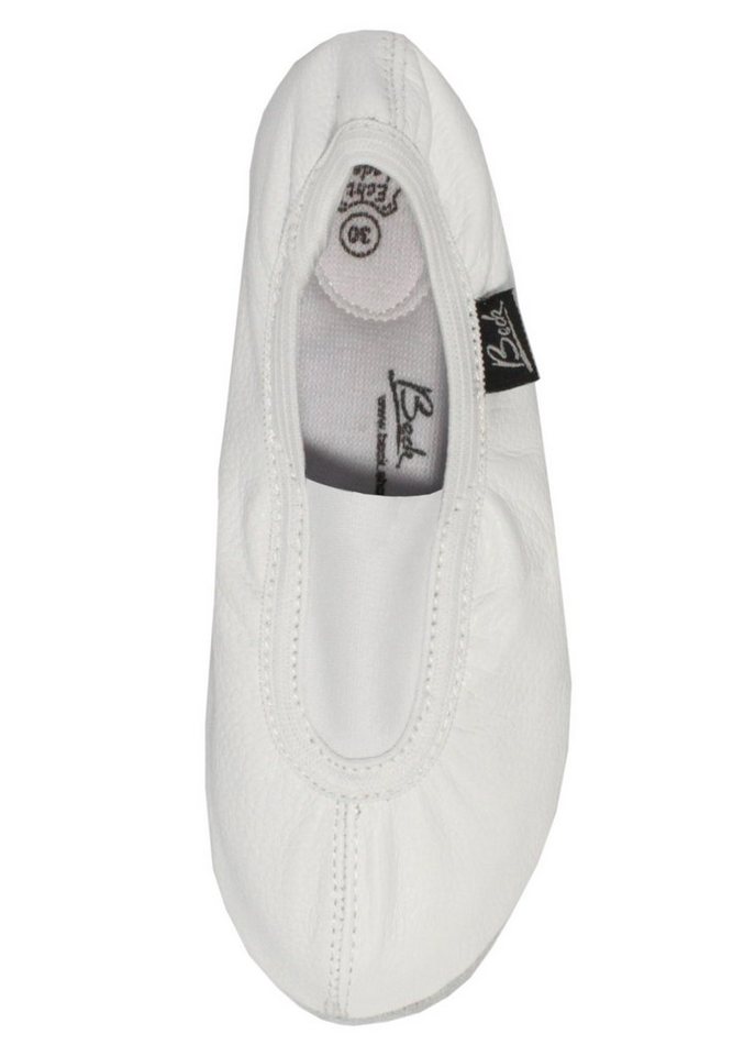 Beck Schläppchen Echt-Leder mit Gummi / Leder-Sohle Gymnastikschuh Zum Schlupfen, Mit Ristgummi für perfekten Halt – Bild 4 von 5