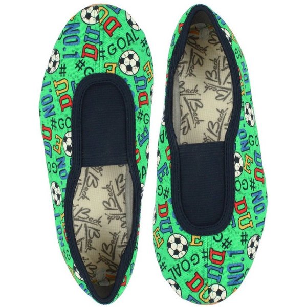 Beck Schläppchen Goal mit Ristgummi Gymnastikschuh (Barfußschuhe, für schmale Füße und kleine Kinder besonders geeignet., ab Gr. 18/19 erhältlich) rutschfeste L