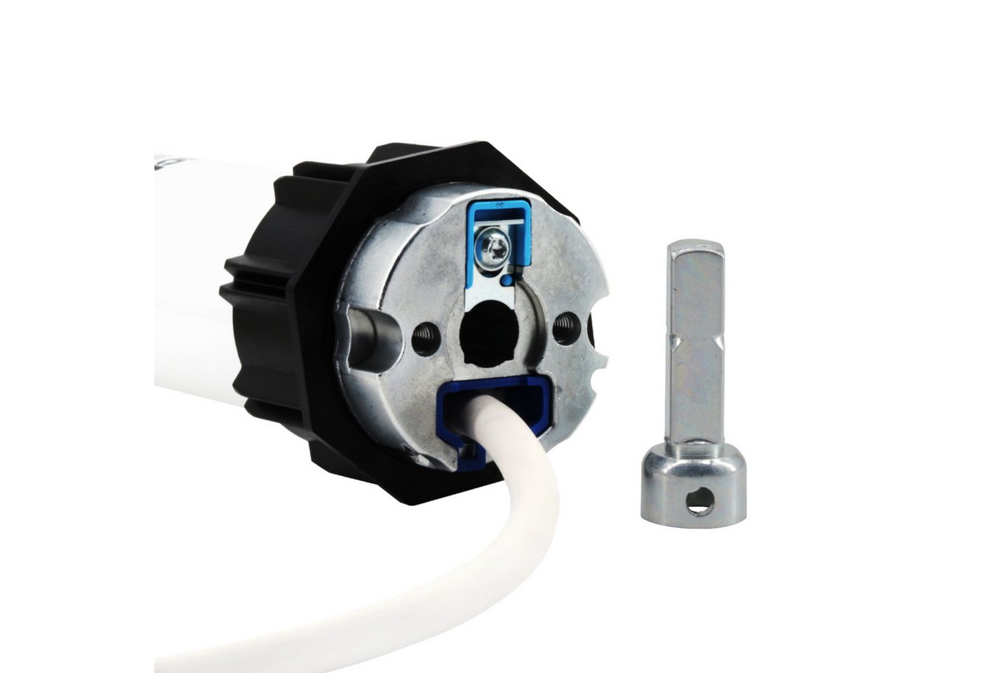 Becker-Antriebe GmbH Rollladenmotor R8-17-E03 mit Adapter SW 60 und Rundzapfen – Bild 2 von 5