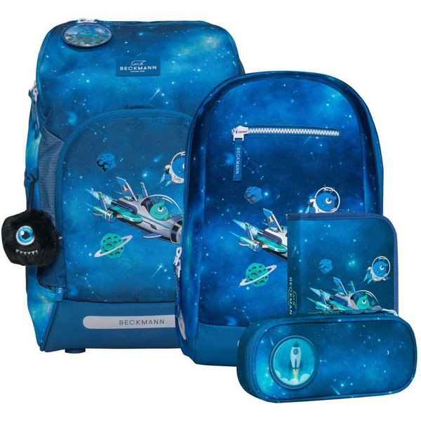 Beckmann Schulrucksack Active Air (6tlg., inkl. Sportrucksack, Federmappe, Schlamperetui, Regenhülle, Buttons)