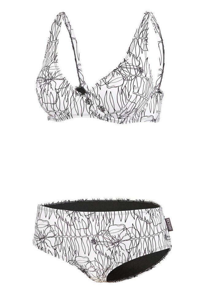 Beco Beermann Triangel-Bikini-Top Flower Lines (2-St), mit femininem Herzdekolleté – Bild 2 von 5