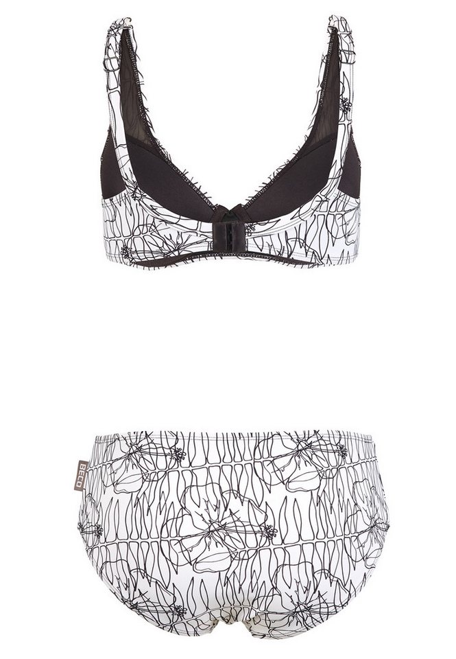 Beco Beermann Triangel-Bikini-Top Flower Lines (2-St), mit femininem Herzdekolleté – Bild 4 von 5