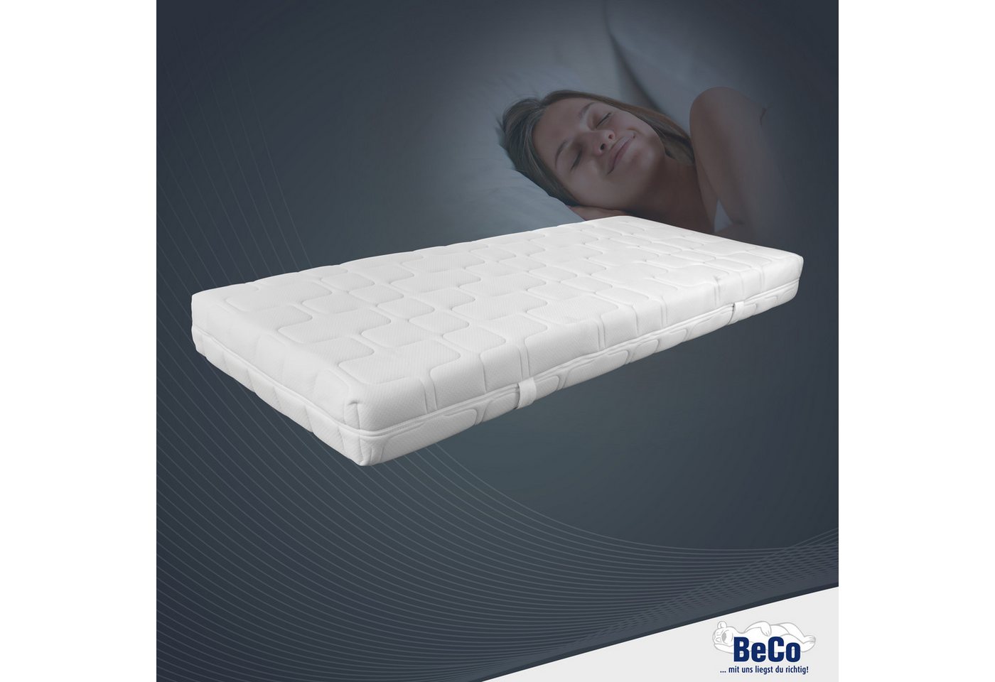 Gelschaummatratze GUMO, 7 Zonen Matratze 90x200,140x200 und mehr, weiche & feste Seite, Beco, 20 cm hoch, druckentlastende Gelschaumauflage,atmungsaktiv, Partne – Bild 5 von 5