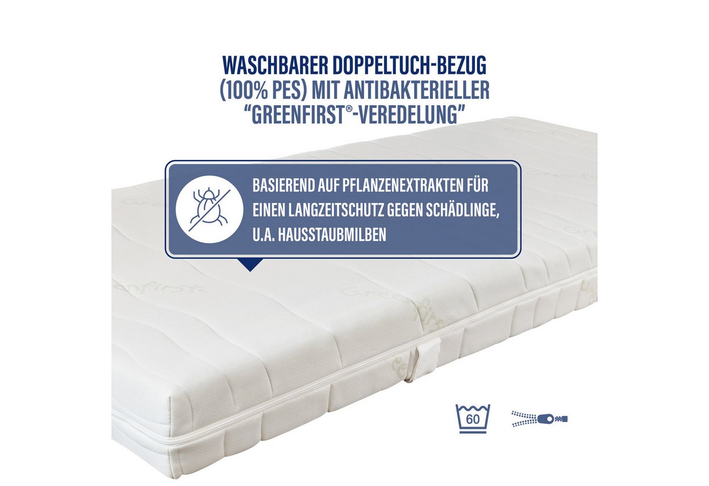 Komfortschaummatratze Active Greenfirst, Beco, 18 cm hoch, Anti-Milben-Bezug, SEHR GUT" (1,4)* bewertet – Bild 2 von 5