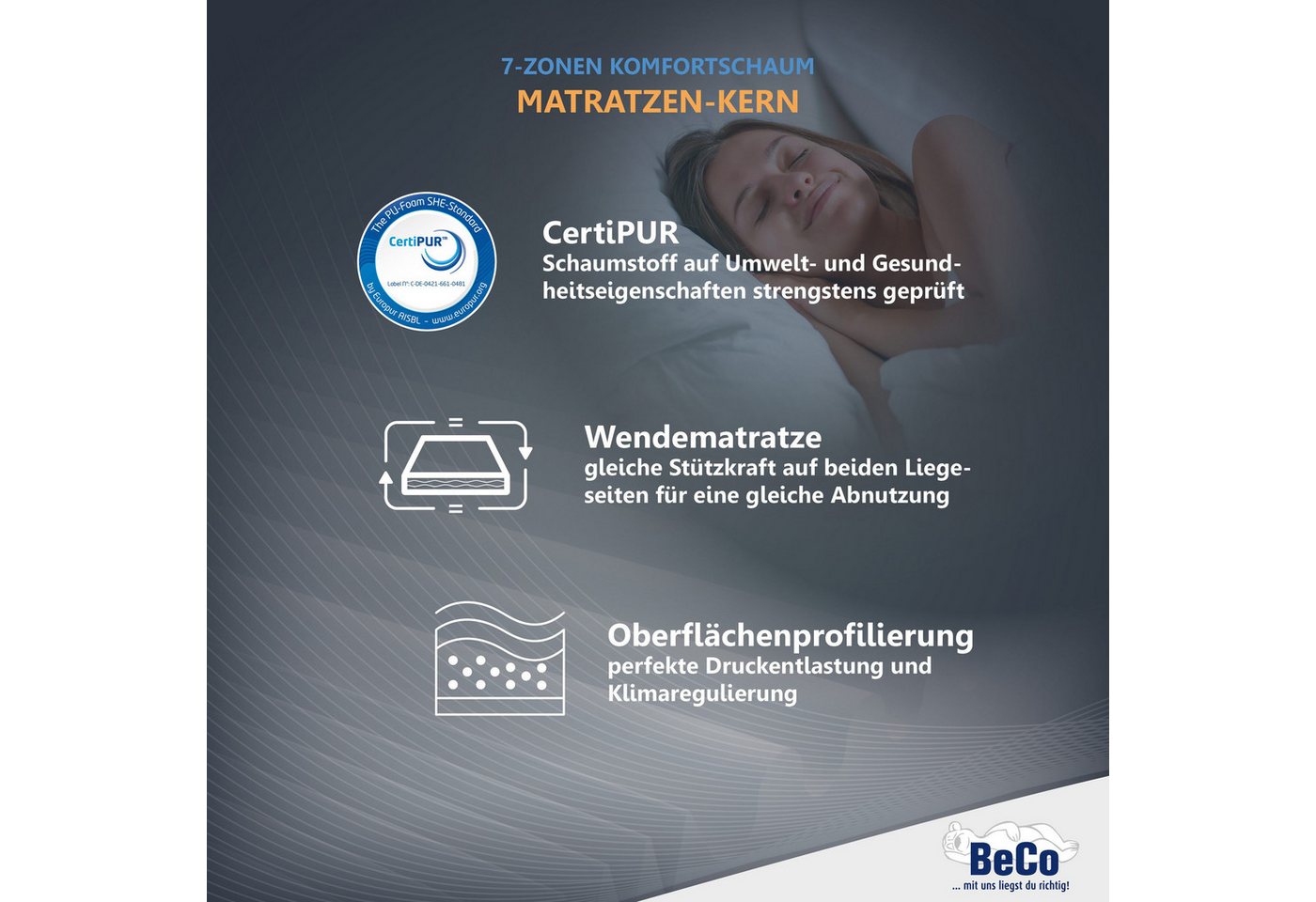 Komfortschaummatratze Medibett, Beco, 15 cm hoch – Bild 5 von 5