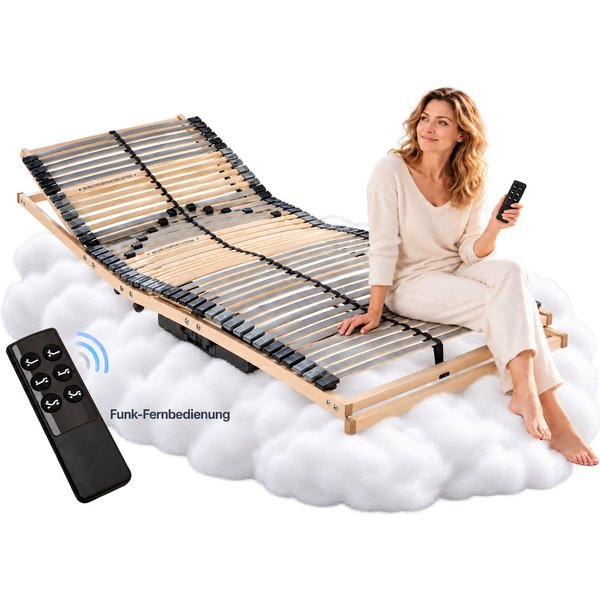 Lattenrost mit Motor Flex 42 Motorrahmen elektrisch verstellbar Komfort, Beco, Mit Funkfernbedienung, stufenlos einstellbar 80x200 cm
