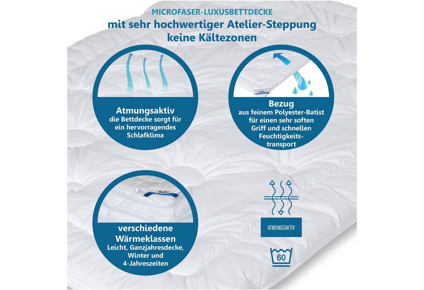 Beco Microfaserbettdecke Royal Soft "GOLD", warme Duo-Decke Testsieger 2019, Füllung: Polyester, Bezug: Microfaser – Bild 5 von 5