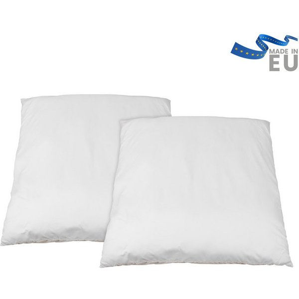 Beco Microfaserkissen 2-er Pack Kissen MF 50 glatt, Füllung: Klimafaser, Bezug: Microfaser, Spar-Set, 2-tlg Kissen-Set, Kissen Set in 4 Größen