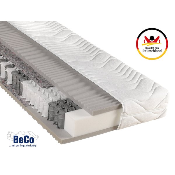 Taschenfederkernmatratze Matratze,7 Zonen, Federkernmatratze, zwei Liegeseiten, Beco, 22 cm hoch, Maxima Plus, 90x200 cm in H3 von Stiftung Warentest "GUT (1,8)