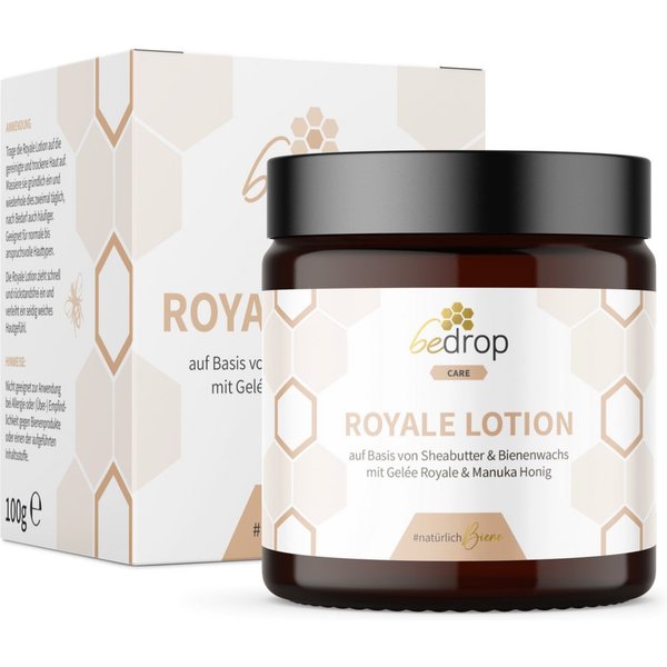 bedrop Körpercreme Royale Lotion mit Gelée Royale, Sheabutter und Manuka Honig, für eine natürliche, feuchtigkeitsspendende Pflege
