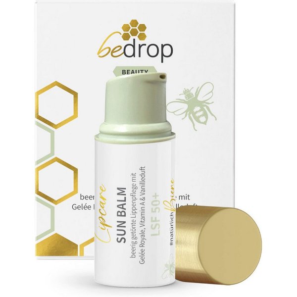 bedrop Lippenbalsam SUN BALM LSF 50+ - getönter Lippenpflegebalsam mit Gelée Royale, beerig getönte Lippenpflege mit Gelée Royale, Vitamin A & Vanilleduft