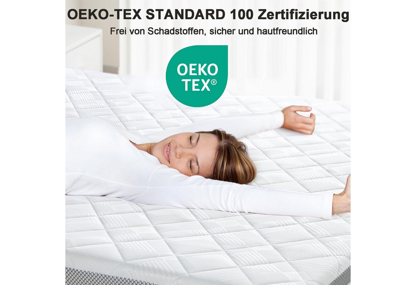 BedStory, Topper topper 180 x 200 cm aus H3 (mittelfest) oder H5 (sehr hart) schaum, 7,6 cm hoch, Kaltschaum, (Packung), Doppelte Rutschfestigkeit, Maschinenwas – Bild 5 von 5