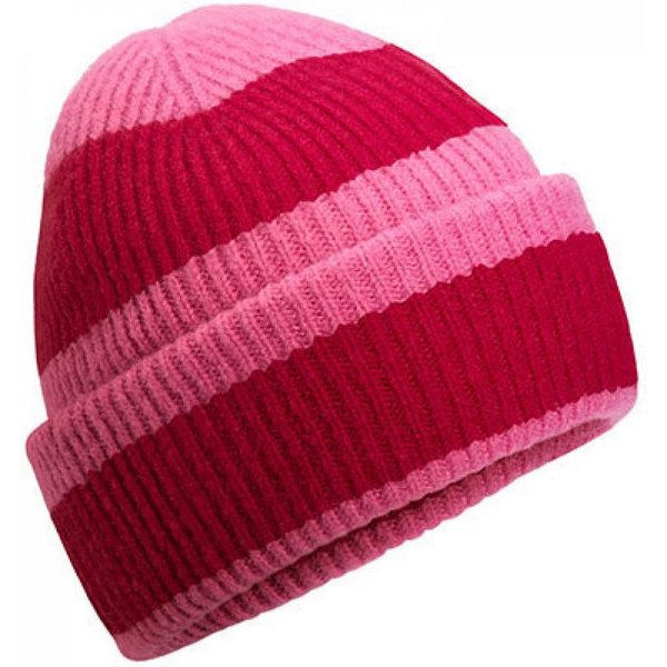 Beechfield® Bommelmütze Colour Block Beanie Block-Streifendesign