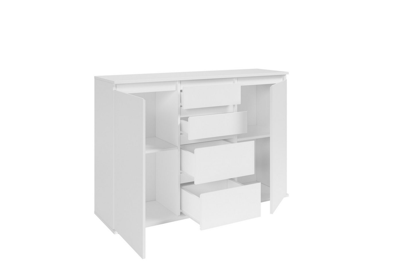Bega Consult Sideboard 2 Türen, 4 Schübe, in weiß - 119x84x35cm (BxHxT) – Bild 3 von 5