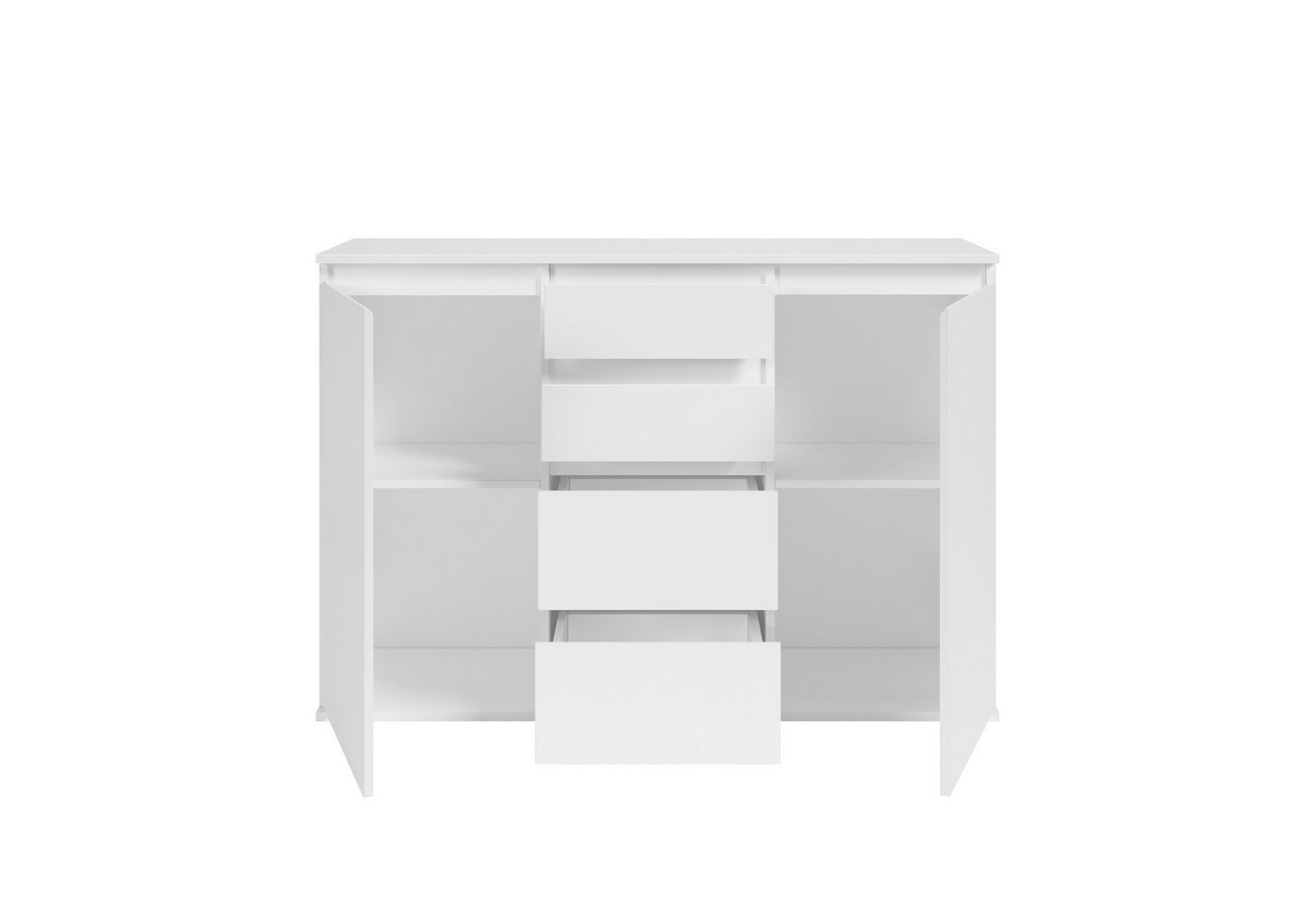 Bega Consult Sideboard 2 Türen, 4 Schübe, in weiß - 119x84x35cm (BxHxT) – Bild 5 von 5