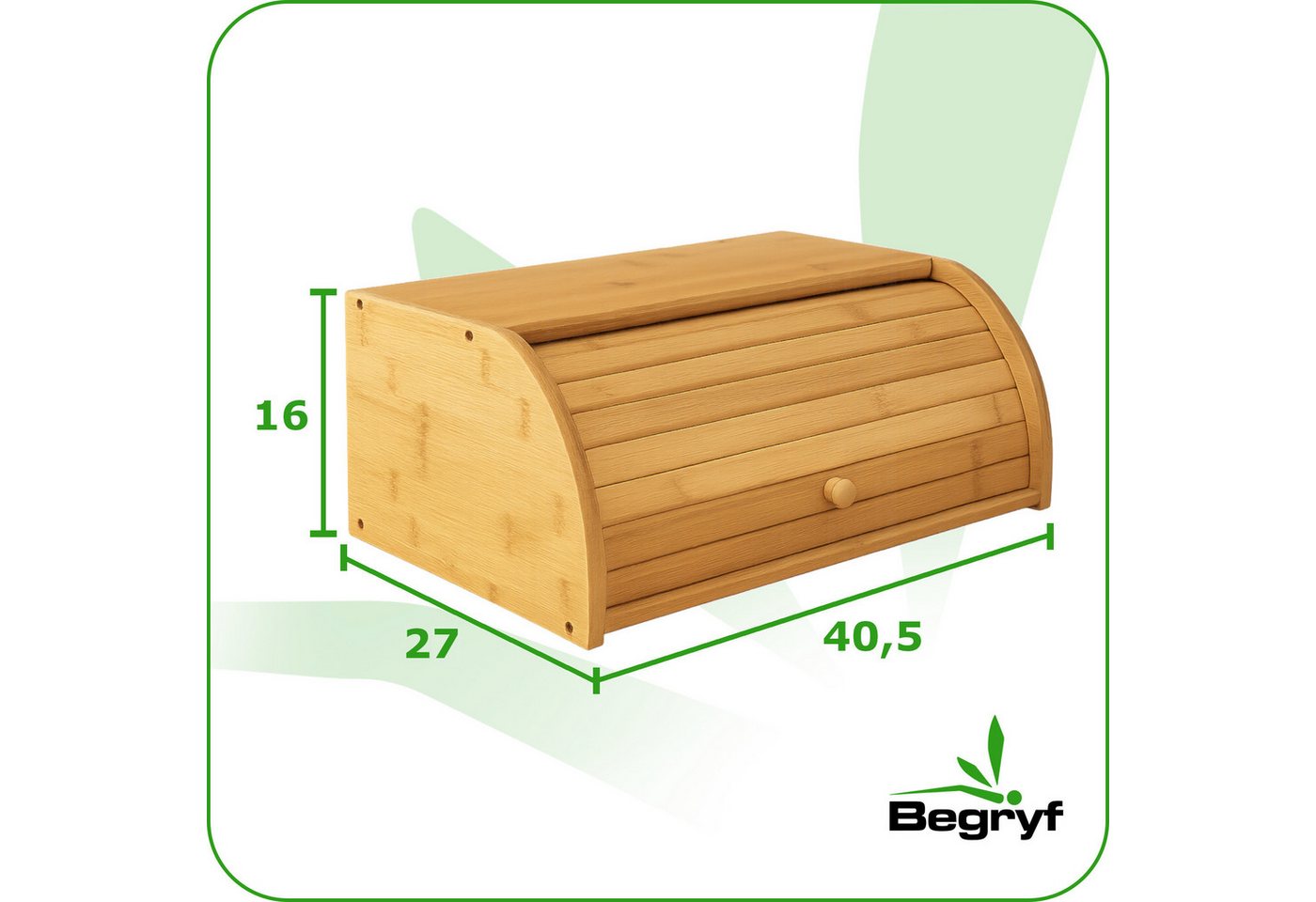 BEGRYF Brotkasten KH4, Bambus, (Einzelartikel, 1-teilig), Rolldeckel mit Griffknopf – Bild 3 von 5