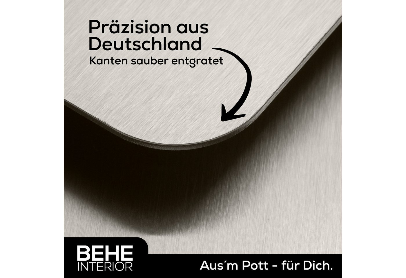 BEHE Interior Schneidebrett 100% Titan Schneidebrett - Titanium cutting board, (1 Schneidebrett), 00% Reintitan · Spülmaschinenfest · Antibakteriell · 30x21cm – Bild 3 von 5