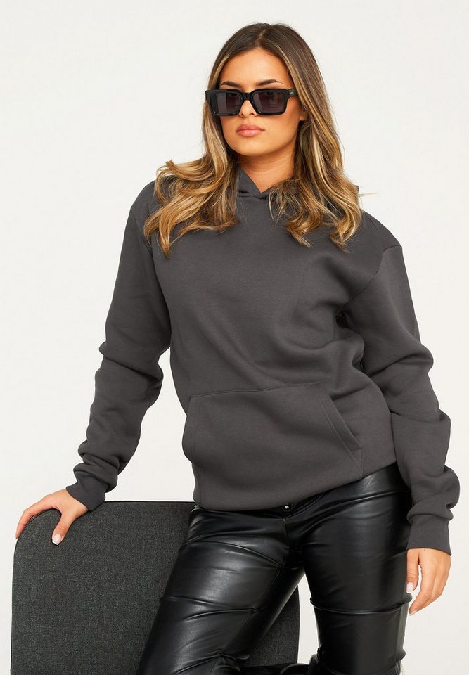 behype Hoodie BHPERTH Damen Basic Oversized Kapuzensweatshirt Raglan Kapuzenpullover Sweater – Bild 4 von 5