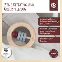 BIECO Beißring Bieco Holz Beißring Baby ab 0 Monate, Ø 8 cm Zahnungshilfe Baby Baby Greifling Holz Beissring Für Baby Zum Zahnen Motorikspielzeug Baby Beißring
