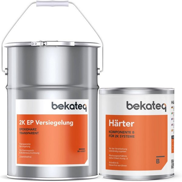 BEKATEQ Bodenversiegelung BK-400EP 2K Epoxidharz Versiegelung farblos glänzend, weichmacherfest, hochbelastbar, Epoxy Gießharz